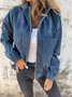 Damen Frühling/Herbst Oberbekleidung Retro Nahtverarbeitung Unifarben Langarm Stehkragen Jacke