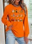 Lässig Rundhals Geblümt Sweatshirt