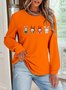 Lässig Rundhals Tier Sweatshirt