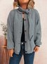 Damen Baumwolle Gestreift Langarm Bequem Lässig Strickjacke