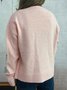 Damen Baumwolle Unifarben Langarm Bequem Lässig Strickjacke