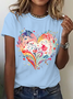 Lässig Herz/Herz Rundhals Kurzarm T-Shirt