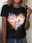 Lässig Herz/Herz Rundhals Kurzarm T-Shirt