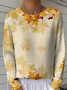 Damen Verlaufsmuster Langarm Bequem Retro Pullover