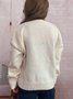 Damen Baumwolle Unifarben Langarm Bequem Lässig Strickjacke