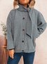 Damen Baumwolle Gestreift Langarm Bequem Lässig Strickjacke