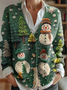 Damen Weihnachten Langarm Bequem Retro Strickjacke