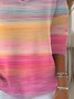Damen Baumwolle Farbverlauf Langarm Bequem Lässig Pullover