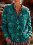 Damen Ethnisch Geometrie Langarm Bequem Retro Strickjacke