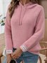 Damen Baumwolle Unifarben Langarm Bequem Lässig Pullover