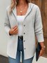 Damen Frühling/Herbst Oberbekleidung Lässig Unifarben Langarm Kapuze Jacke