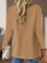 Damen Unifarben Frühling/Herbst Oberbekleidung Retro Nahtverarbeitung Langarm Regelmäßig Blazer