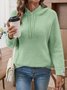 Damen Baumwolle Unifarben Langarm Bequem Lässig Pullover