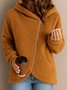 Damen Winter Oberbekleidung Lässig Unifarben Langarm Kapuze Jacke