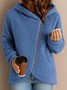 Damen Winter Oberbekleidung Lässig Unifarben Langarm Kapuze Jacke