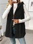 Damen Baumwolle Unifarben Ärmellos Bequem Lässig Strickjacke