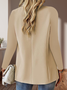 Damen Unifarben Frühling/Herbst Oberbekleidung Retro Nahtverarbeitung Langarm Regelmäßig Blazer