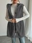 Damen Baumwolle Unifarben Ärmellos Bequem Lässig Strickjacke