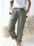 Damen Unifarben Lang Hose Retro Frühling/Herbst Hose