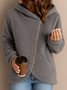 Damen Winter Oberbekleidung Lässig Unifarben Langarm Kapuze Jacke