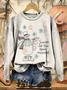 Lässig Rundhals Textbriefe Sweatshirt
