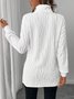 Lässig Unifarben Rundhals Langarm T-Shirt