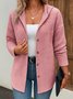 Damen Frühling/Herbst Oberbekleidung Lässig Unifarben Langarm Kapuze Jacke