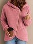 Damen Winter Oberbekleidung Lässig Unifarben Langarm Kapuze Jacke
