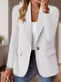 Damen Unifarben Frühling/Herbst Oberbekleidung Retro Nahtverarbeitung Langarm Regelmäßig Blazer