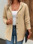 Damen Frühling/Herbst Oberbekleidung Lässig Unifarben Langarm Kapuze Jacke