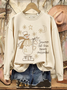 Lässig Rundhals Textbriefe Sweatshirt