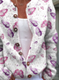 Damen Wolle/Stricken Tier Langarm Bequem Lässig Strickjacke