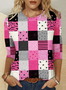 Retro Geometrisch Rundhals Langarm T-Shirt