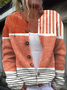 Damen Abstrakt Langarm Bequem Lässig Print Strickjacke