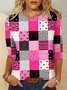 Retro Geometrisch Rundhals Langarm T-Shirt