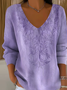 Damen Baumwolle Geometrisch Langarm Bequem Lässig Pullover