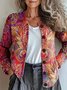 Damen Gestrickt Ethnisch Langarm Bequem Retro Strickjacke