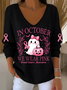 Damen Baumwolle Textbriefe Langarm Bequem Lässig Pullover
