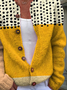 Damen Abstrakt Langarm Bequem Lässig Print Strickjacke