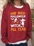 Retro Rundhals Halloween Sweatshirt