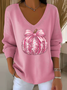 Damen Baumwolle Geometrisch Langarm Bequem Lässig Pullover