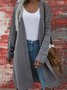 Damen Baumwolle Unifarben Langarm Bequem Lässig Strickjacke