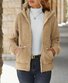 Damen Frühling/Herbst Oberbekleidung Lässig Unifarben Langarm Kapuze Jacke