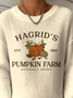 Damen Halloween (Kürbis) Langarm Bequem Retro Pullover