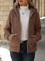 Damen Frühling/Herbst Oberbekleidung Lässig Unifarben Langarm Kapuze Jacke