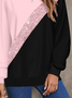 Lässig Rundhals Multifarben Block Sweatshirt Print