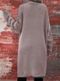 Damen Baumwolle Unifarben Langarm Bequem Lässig Strickjacke