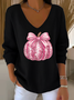 Damen Baumwolle Geometrisch Langarm Bequem Lässig Pullover