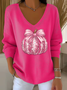 Damen Baumwolle Geometrisch Langarm Bequem Lässig Pullover