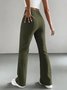 Damen Unifarben Lang Elastische Taille Hose Lässig Frühling/Herbst Hose